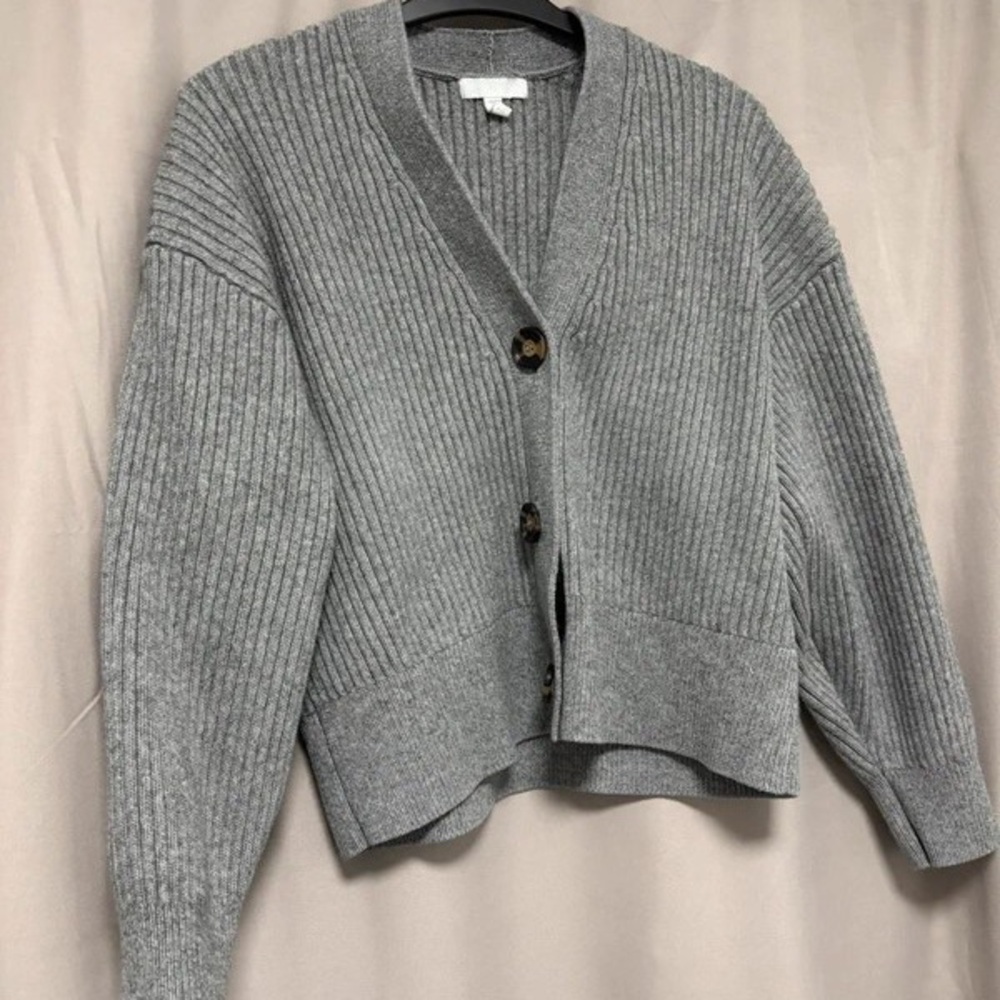 H&M Gray Ribbed Women's Cardigan
